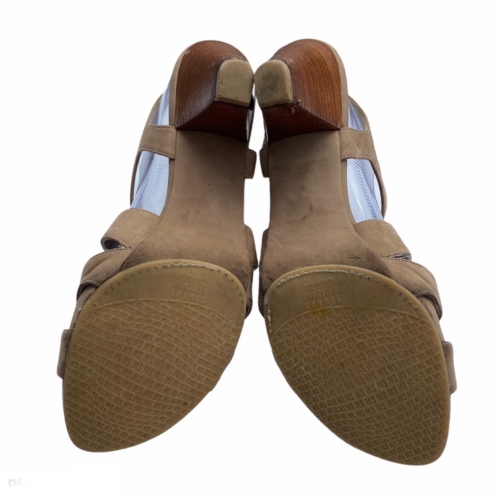 Stuart Weitzman tan swingband suede strap shoe 9.5 - Picture 10 of 13